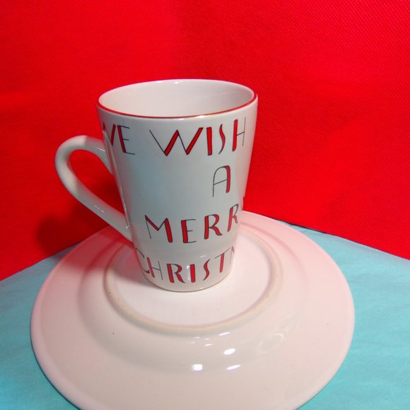 Rosanna Porcelain Christmas SET 8" Plate and Matching 4.5 " Mug Santa gold trim - Picture 11 of 16